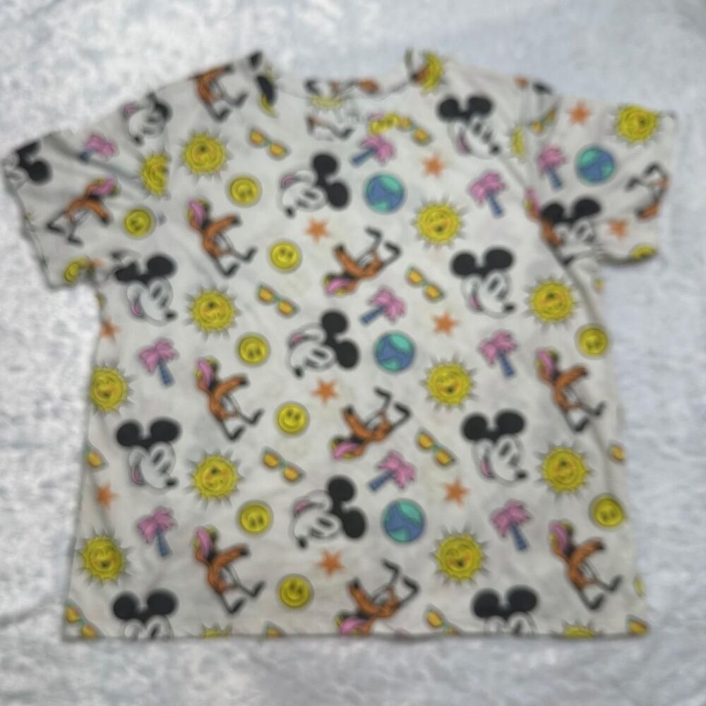 Disney Mickey Mouse Pluto Summer Travel Adventure theme colorful Women's Sz 3XL